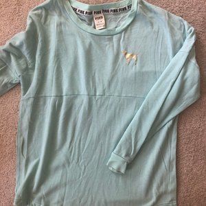 Victorias Secret Pink Mint Green Jersey Sweatshirt